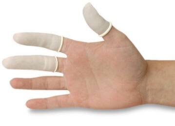 Latex Finger Cots forms protective veneer against skin oils and contamination
