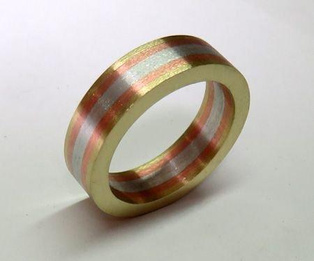 Three Tone Ring Joined With Rivets