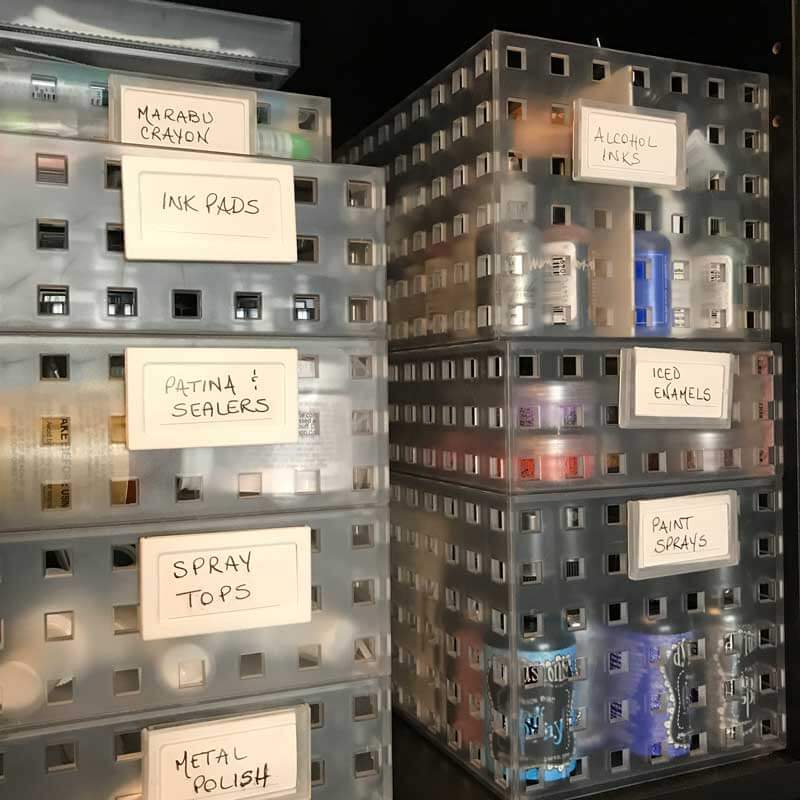 Label jewellery storage bins