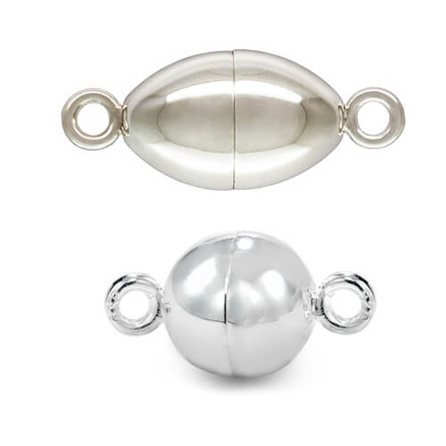Clasp Magnetic Oval & Ball Silver