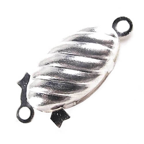 Clasp Oval Pearl Silver & 9 Carat Gold - Image 2