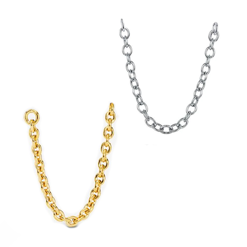 Safety Chain Silver & 9 Carat Gold
