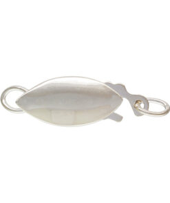 Clasp Oval Pearl Silver & 9 Carat Gold