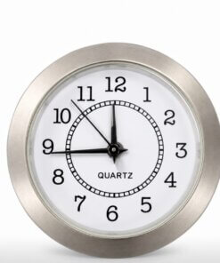 Round Quartz Clock Insert – Silver Bezel