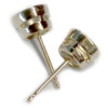 Tubing collet earring 18 carat white gold